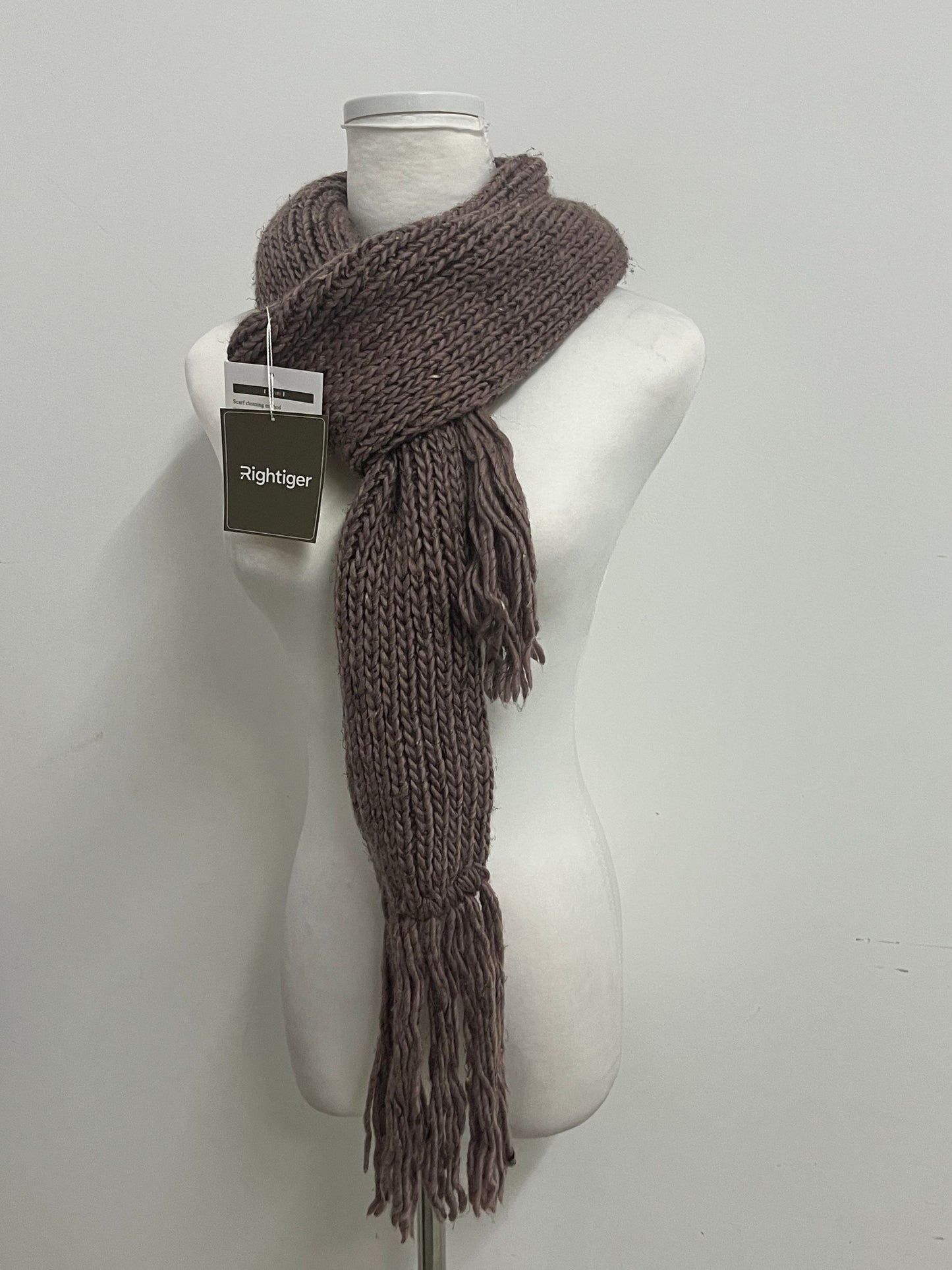 Rightiger Scarfs Oversized Long Knit Winter Scarf (Mocha Brown)
