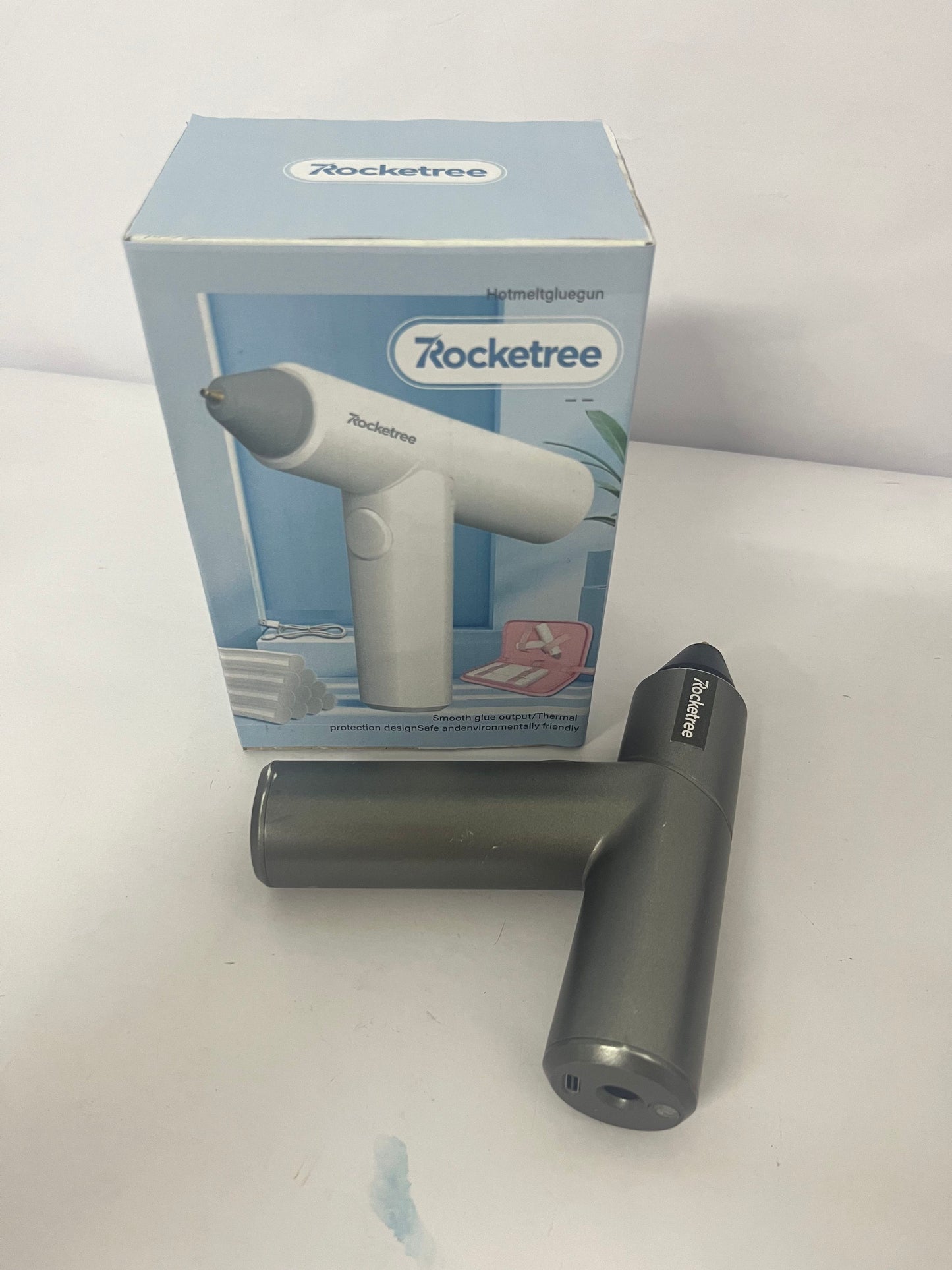 Rocketree Hot Glue Gun Kit, 30s Fast Heating, Mini Glue Gun, Compact & Portable with 2500mAh Built-in Battery, Auto Shut-Off, Ideal for DIY, School Crafts & Repairs