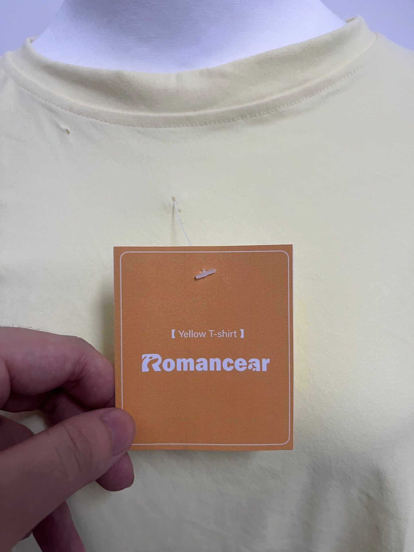 Romancear Light Yellow Loose T-Shirts Lazy & Casual Comfortable & Skin-Friendly Trendy Item for Daily Outfits