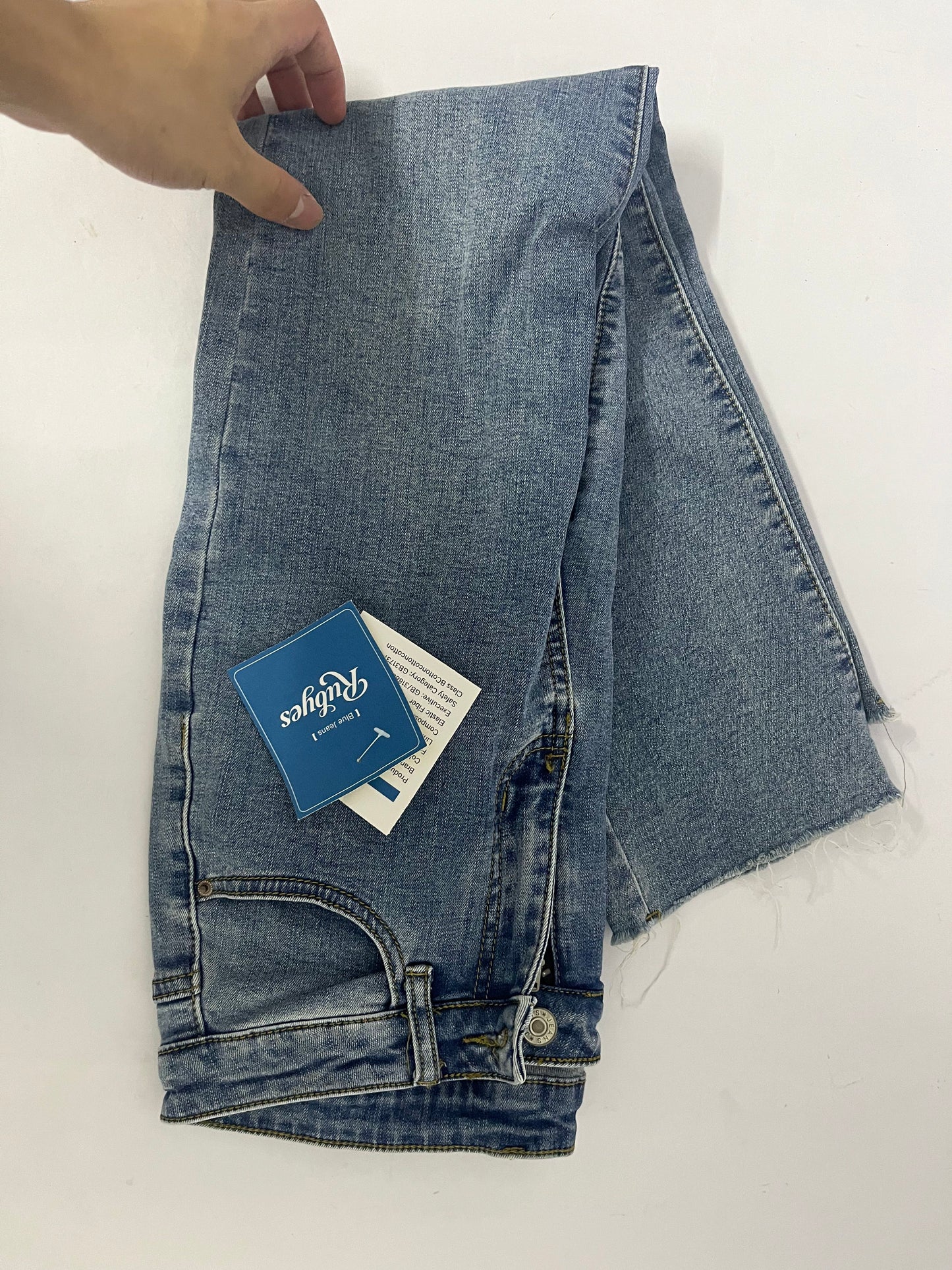 Rubyes Women's Skinny Jeans Straight Leg High Waisted Stretchy Ankle Denim Pants with Patch Pockets