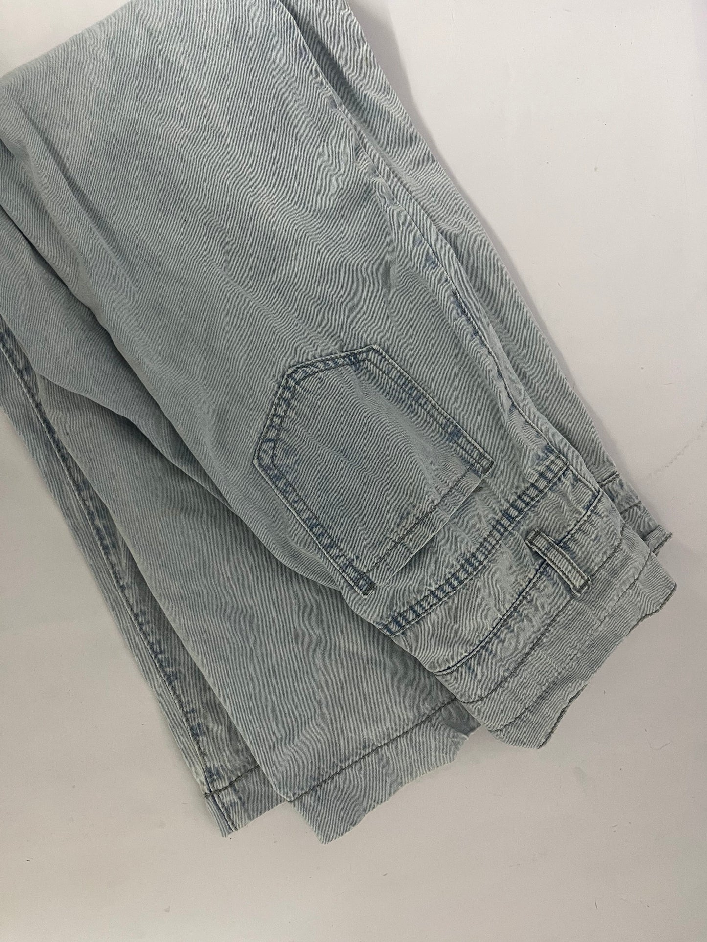Ruinew Women’s Chic Stylish Mid Waist Wash Drawstring Stitch Detail Carrot Jeans