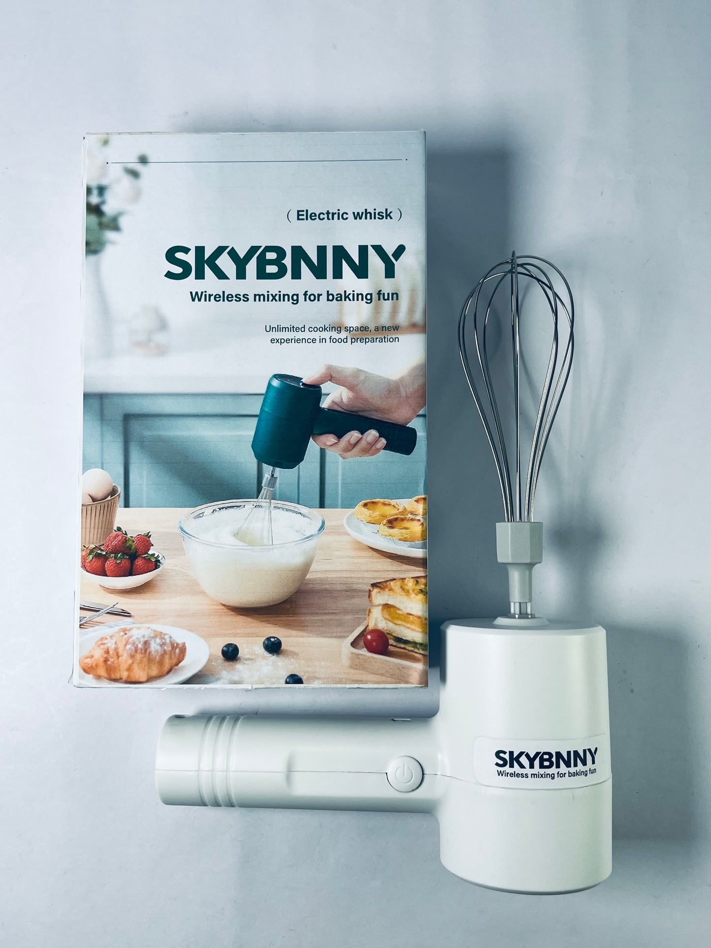 SKYBNNY 3 Speed Electric Hand Mixer, Whisk Beaters, Portable Whisk Milk Foam Maker, Handheld Electric Mixer with Chopper for Home