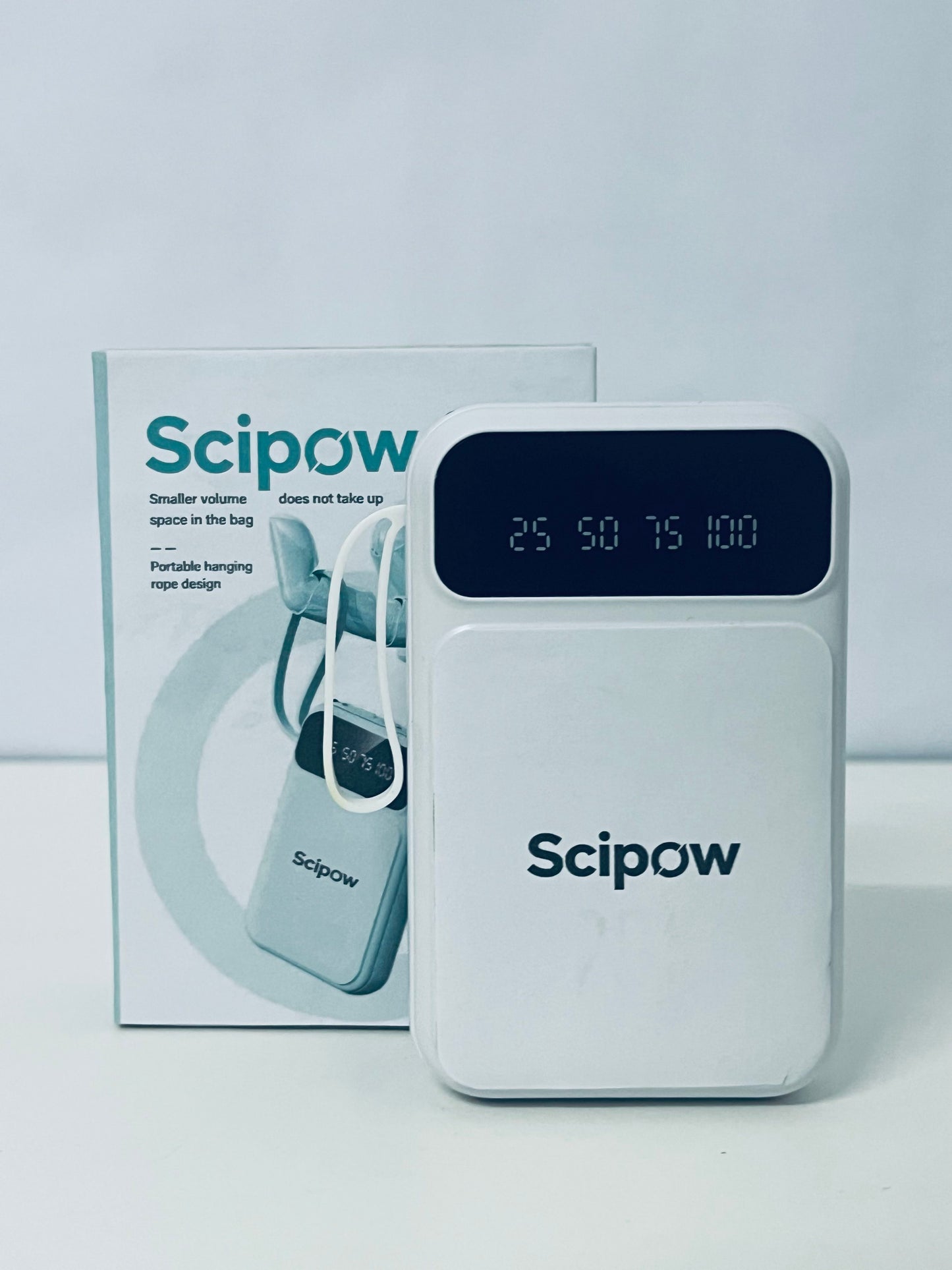 Scipow Portable Digital Display Power Bank Compact & Lightweight Lanyard Design A Thoughtful Companion for On-the-Go Charging
