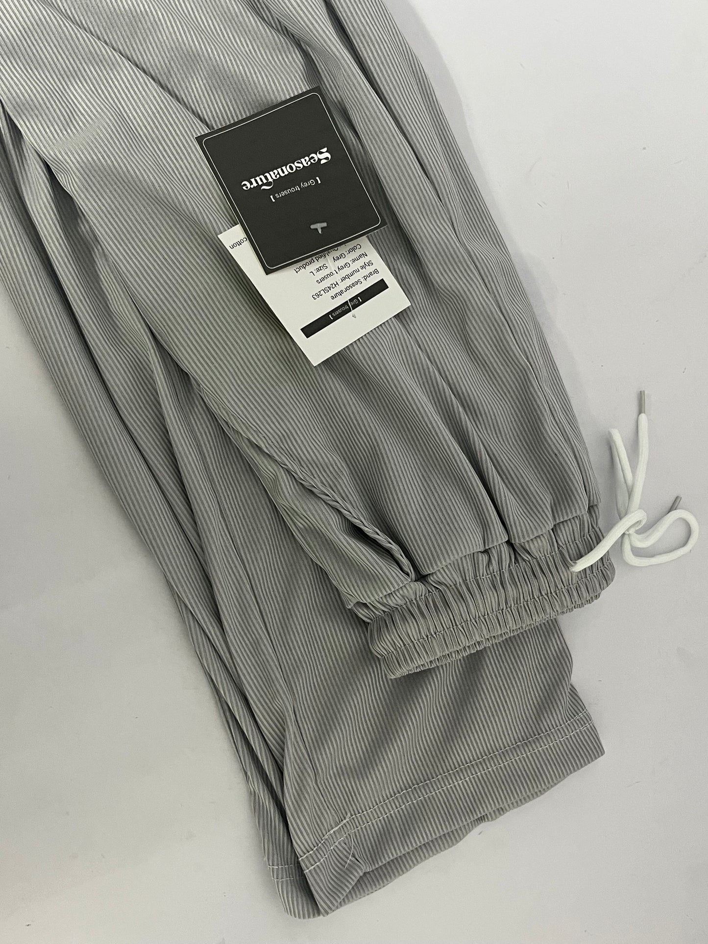 Seasonature Draped Pleated Leggings Jogging Sweatpants High Comfort Men's Casual Pants Relaxed Fit Pants