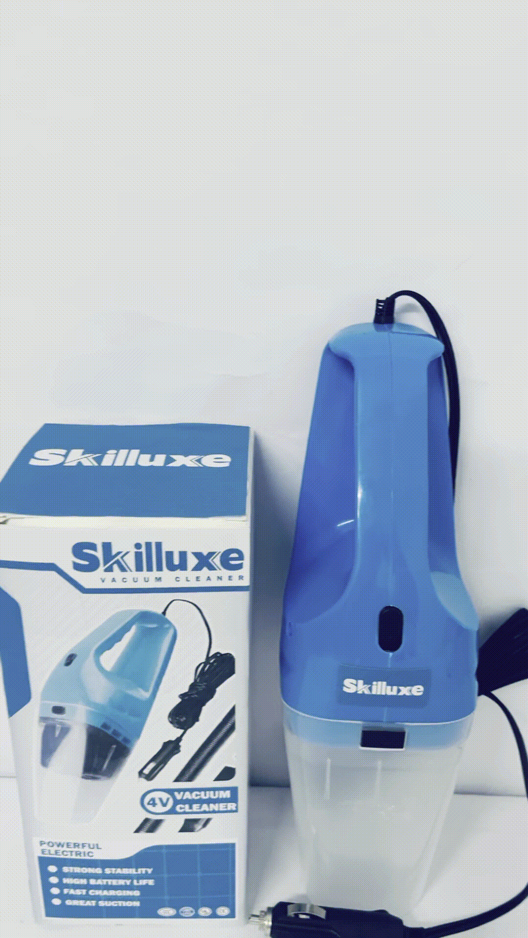 Skilluxe Electric vacuum cleaners Pet Hair Eraser Cordless Hand Vacuum, Lithium Ion, Home, Auto, and Pet Vacuum, Easy-Empty Dirt Bin, Upholstery Tool, Brush Tool, and Crevice Tool Included