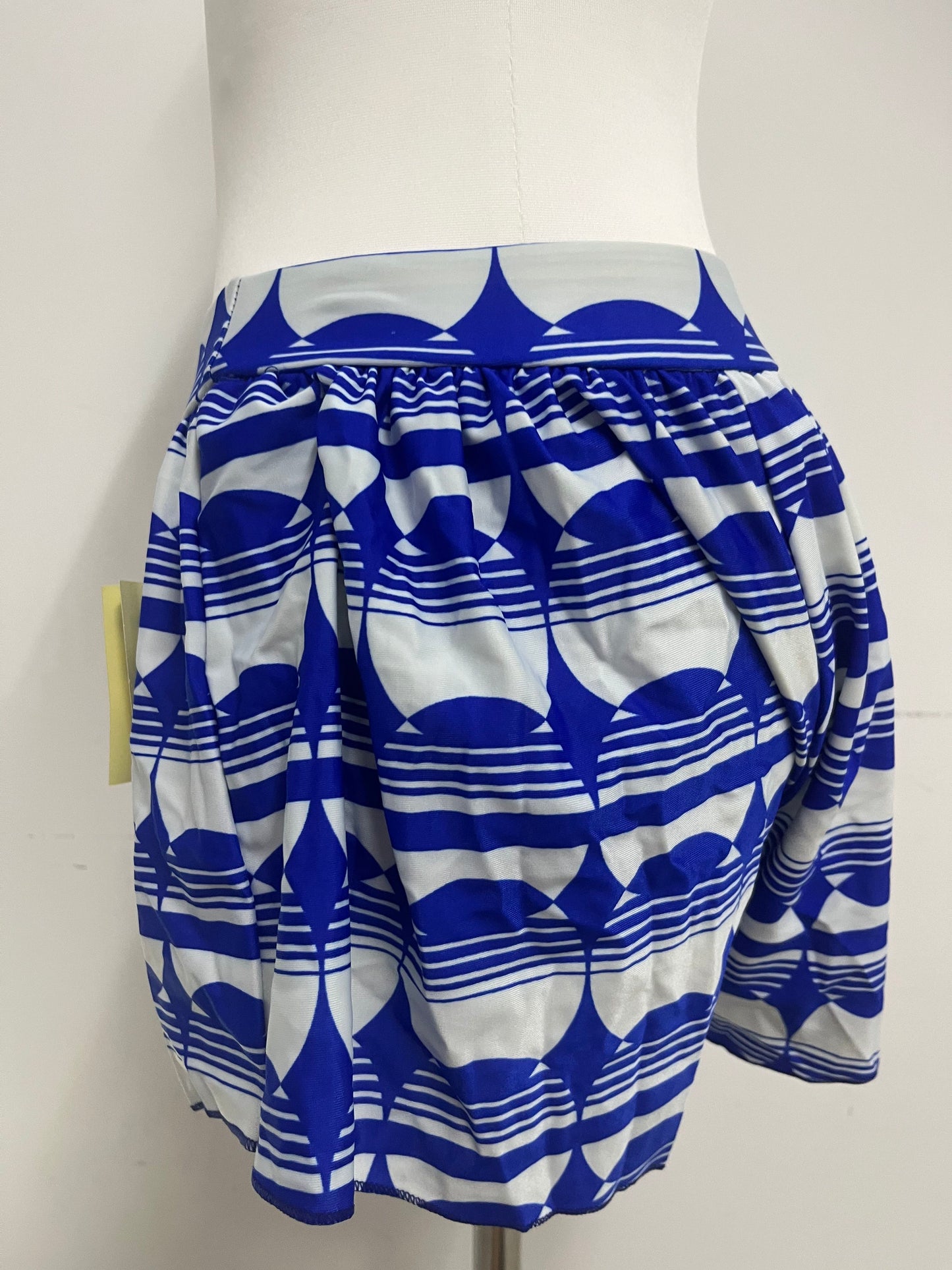 Skypretty Pants - Blue and White Geometric Print 100% Cotton for Casual Comfort