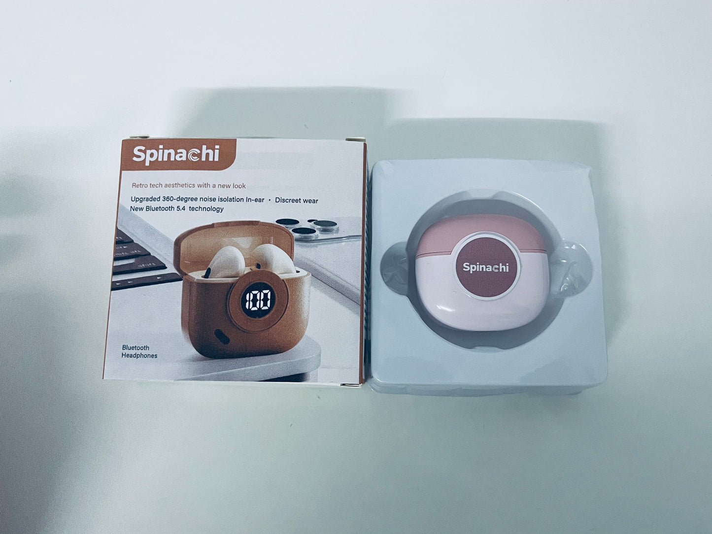 Spinachi Retro True Wireless Bluetooth Earphones Bluetooth 5.4 360° Noise Isolation Digital Display Battery Life A Feast for Both Hearing and Aesthetics