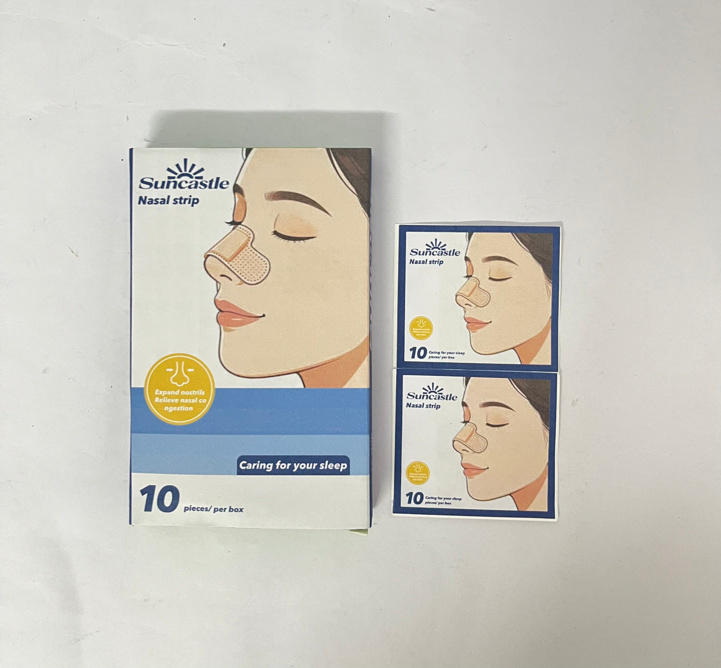 Suncastle Nasal Strips for Snoring ,Extra Strength Nose Strips for Breathing,Hypoallergenic Strong Nasal Strips Tape, Boost Oxygen Inhale, Improve Sleep Quality-Latex Free, Skin Safe Snoring Tape