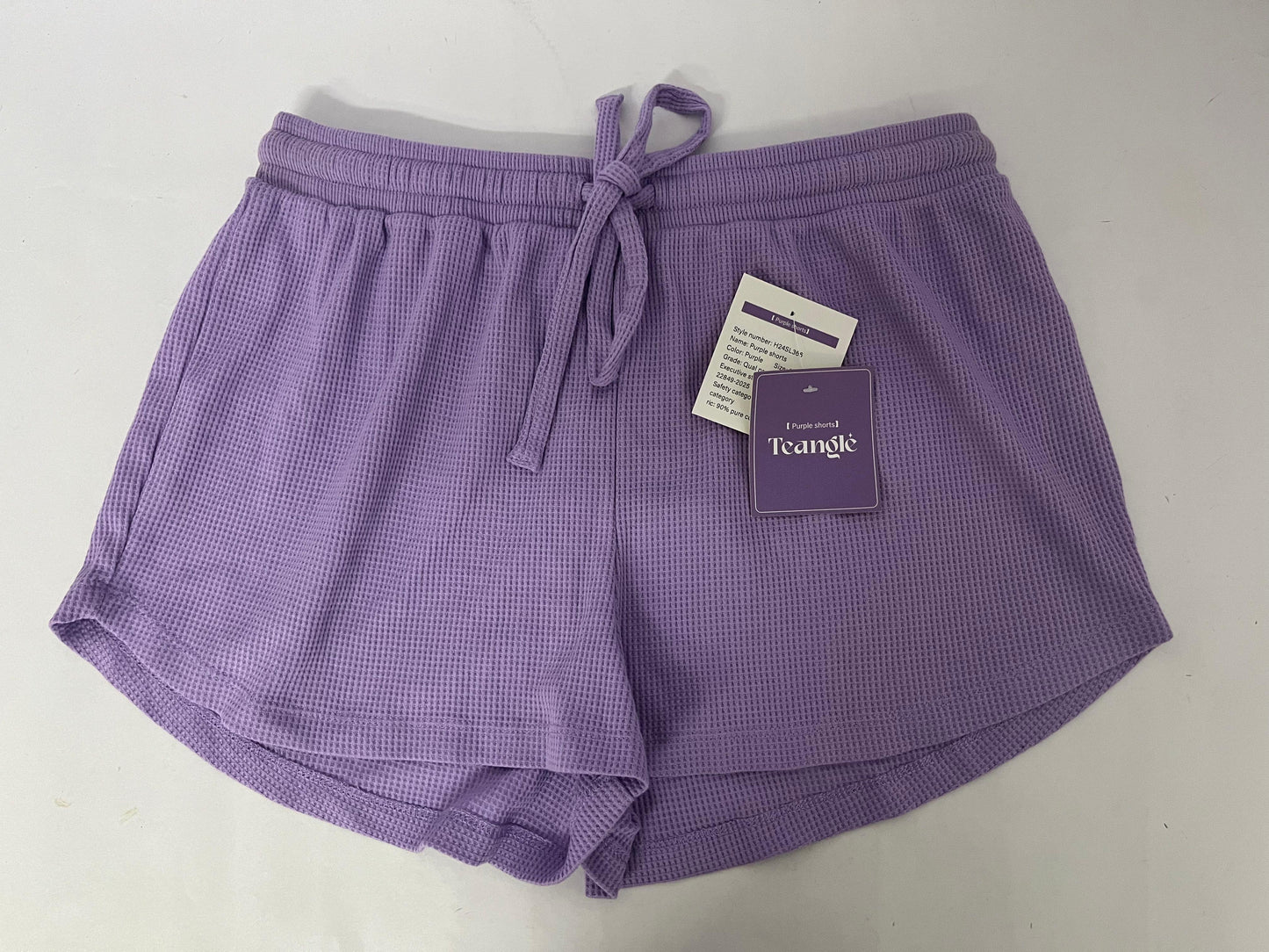 Teangle Pants Purple Waffle Casual Shorts - A Summer Choice for Comfort and Fashion
