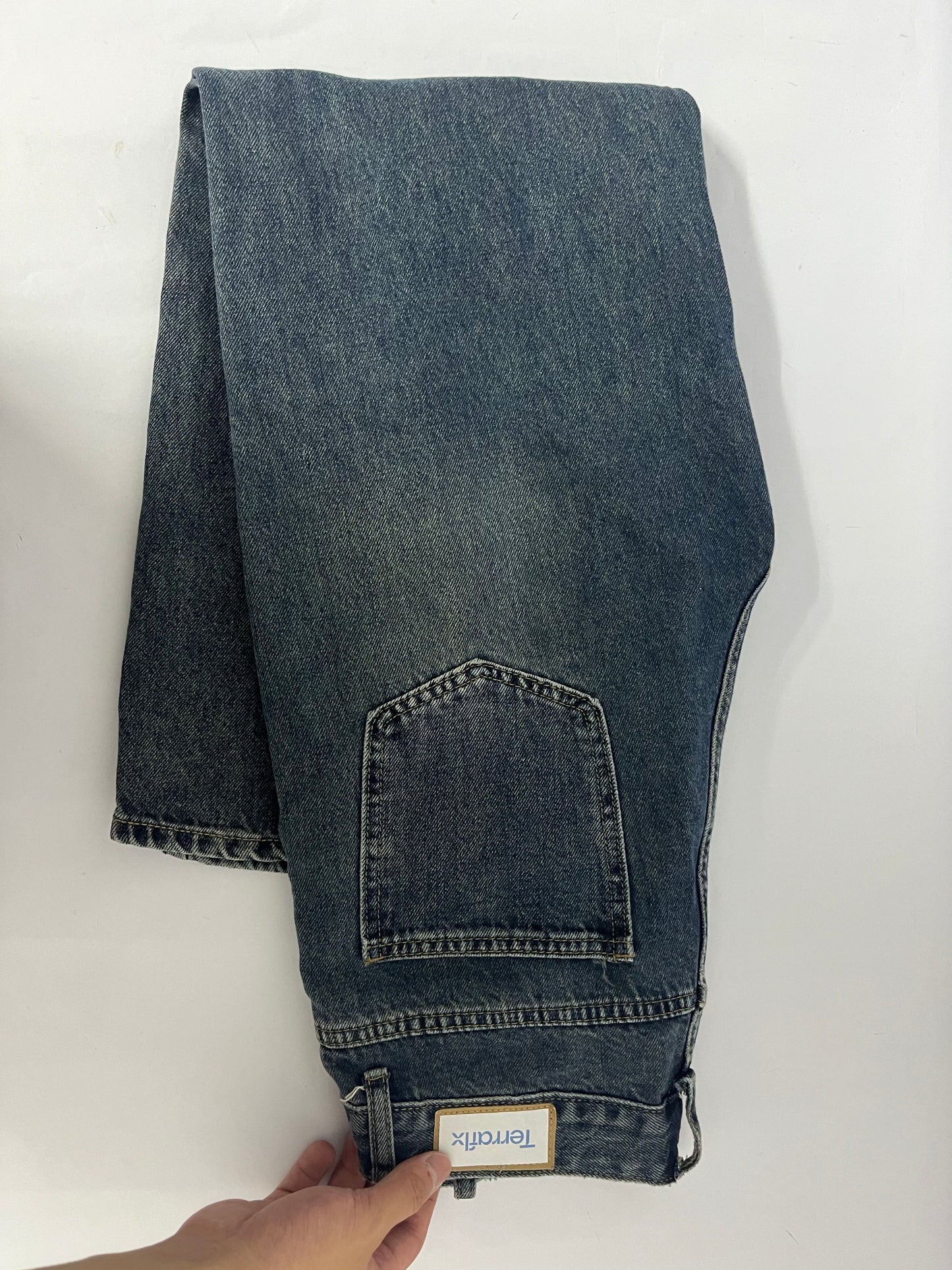 Terraflx Women's Wide Leg Jeans High Waisted Stretchy Jeans Straight Leg Ankle Denim Pants with Slant Pockets