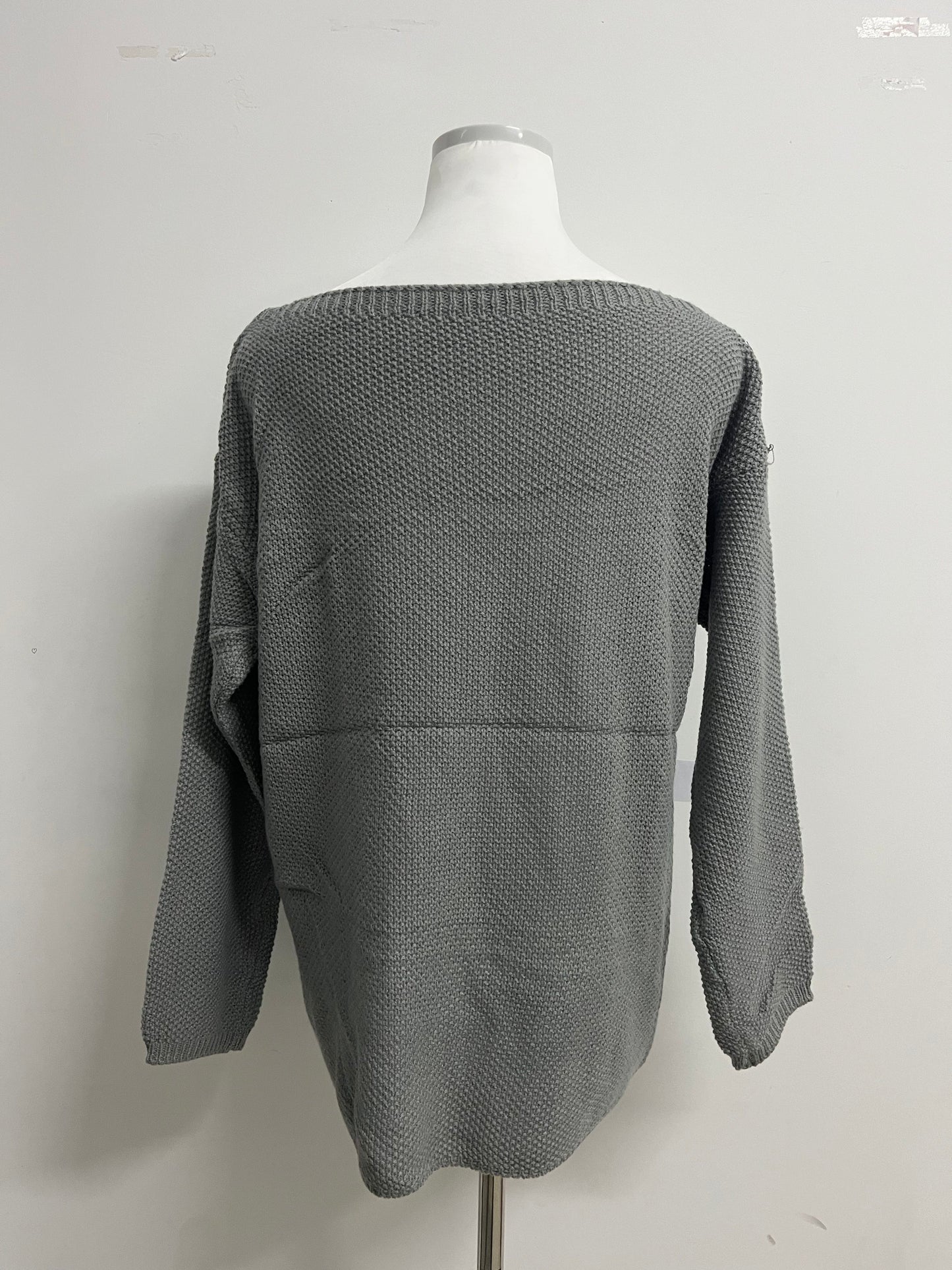 Toowild Women's V Neck Long Sleeve Knit Loose Oversized Pullover Sweater Top