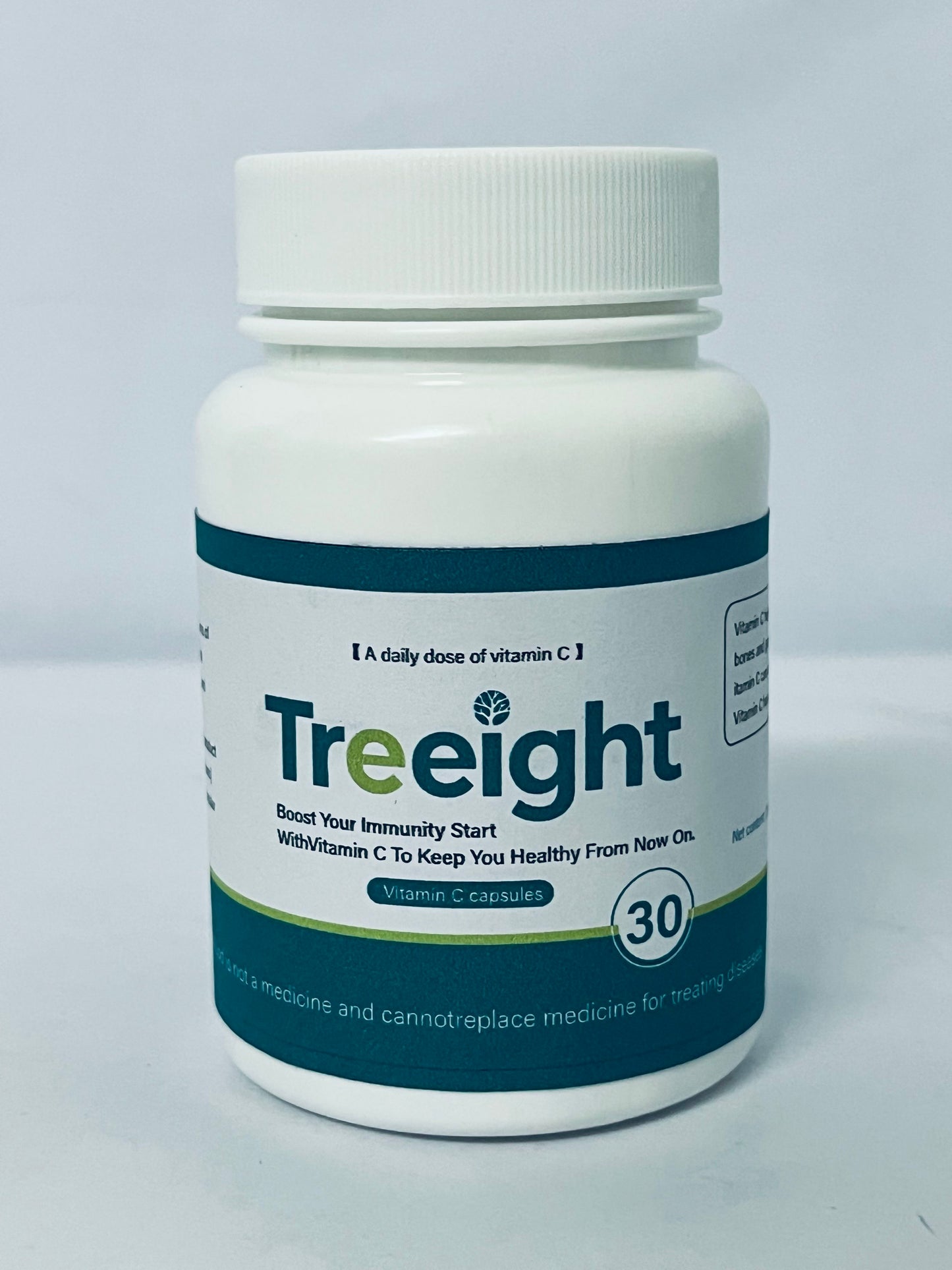 Treeight Vitamin C Capsules - 30 Count Daily Immune Support Supplement for Immunity Boost & Wellness