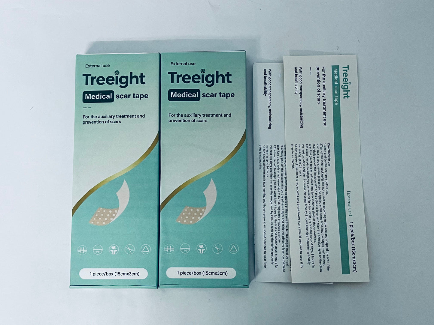 Treeight Medical Scar Tape - 15cm×3cm Silicone Sheets for Auxiliary Scar Treatment & Prevention (Post - Surgical, Burns, Acne Scars)