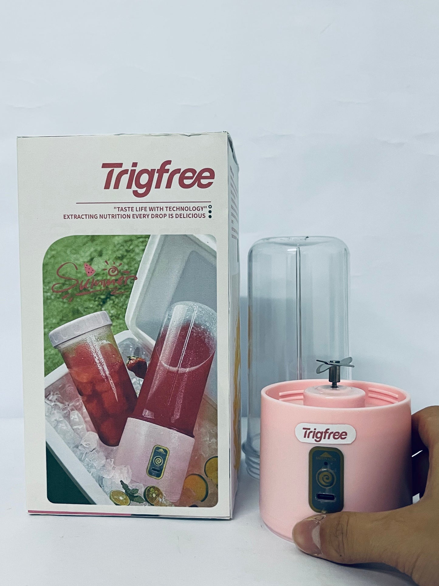 Trigfree Portable Blender,1200 Mah, 500ml, Mini Juicer Machines for the Olderly, Kids, Vegetable and Fruit Blender Cup, rechargeable Juicer Easy to Clean for Work, out