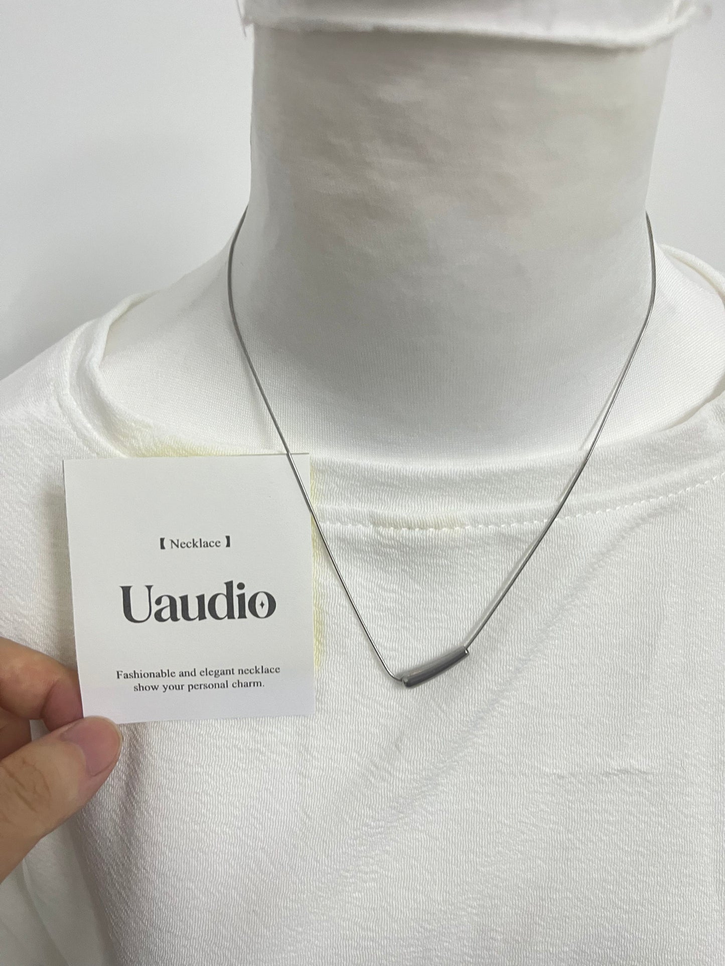 【Uaudio Minimalist Silver Bar Necklace】—— Fashionable and Elegant, Show Your Personal Charm