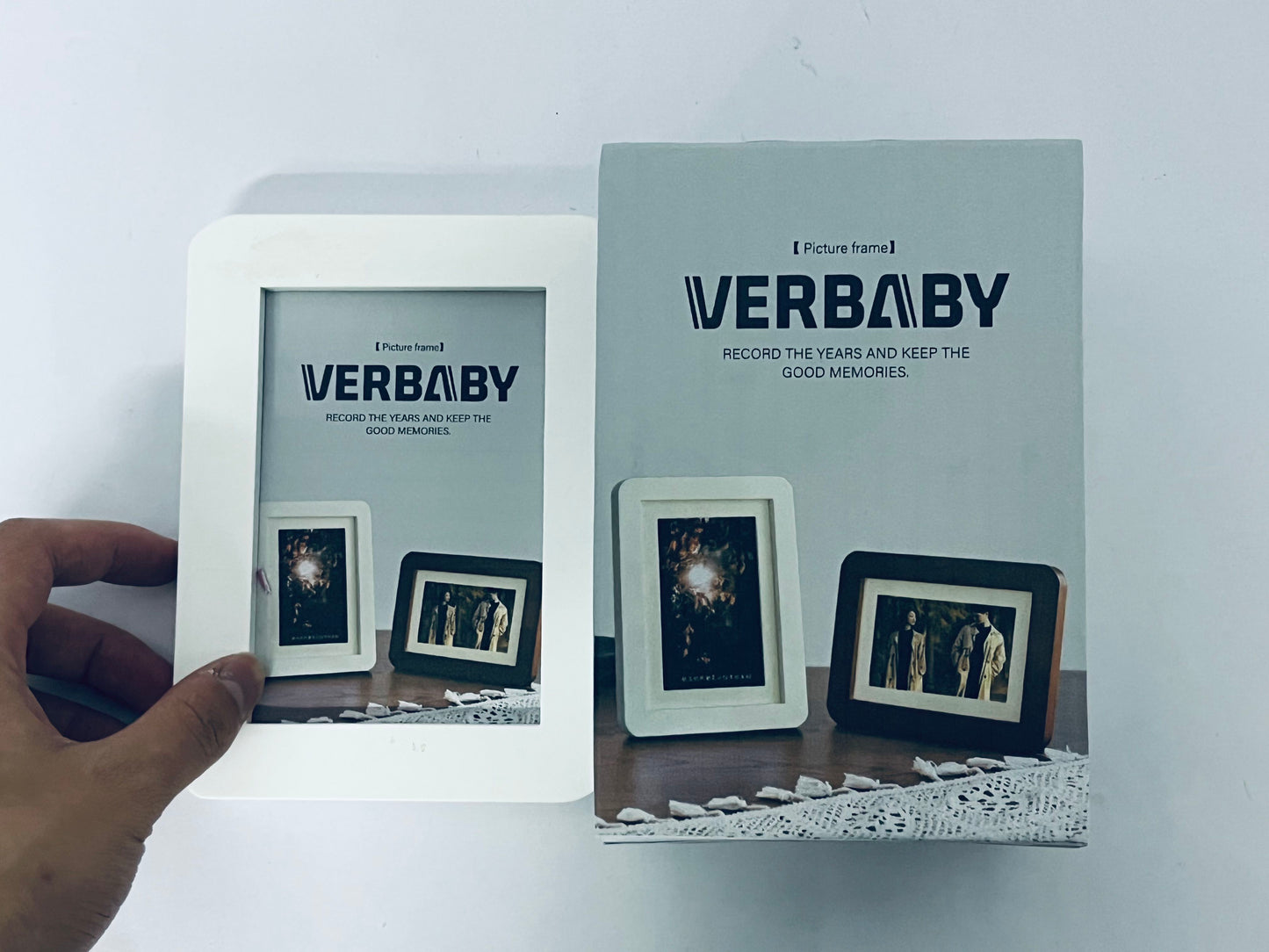 VERBABY Round Corner Wood Picture Frame with Mat Shatterproof Plexiglass Includes Hanging Hardware For Wall Hanging Or Tabletop Display Fram