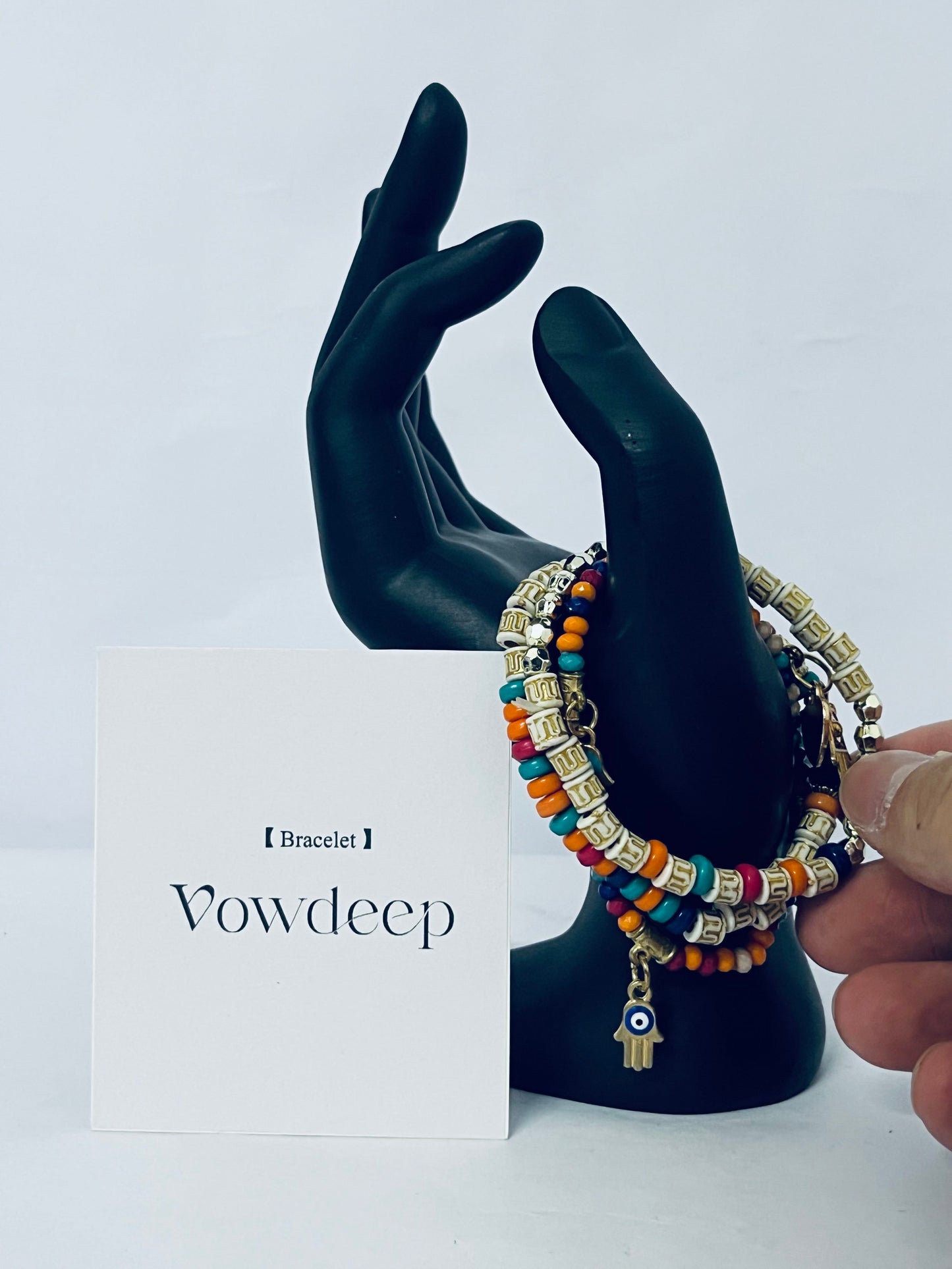 Vowdeep Bohemian Handmade Bracelet Set For Women Adjustable Rope Chain Bangle