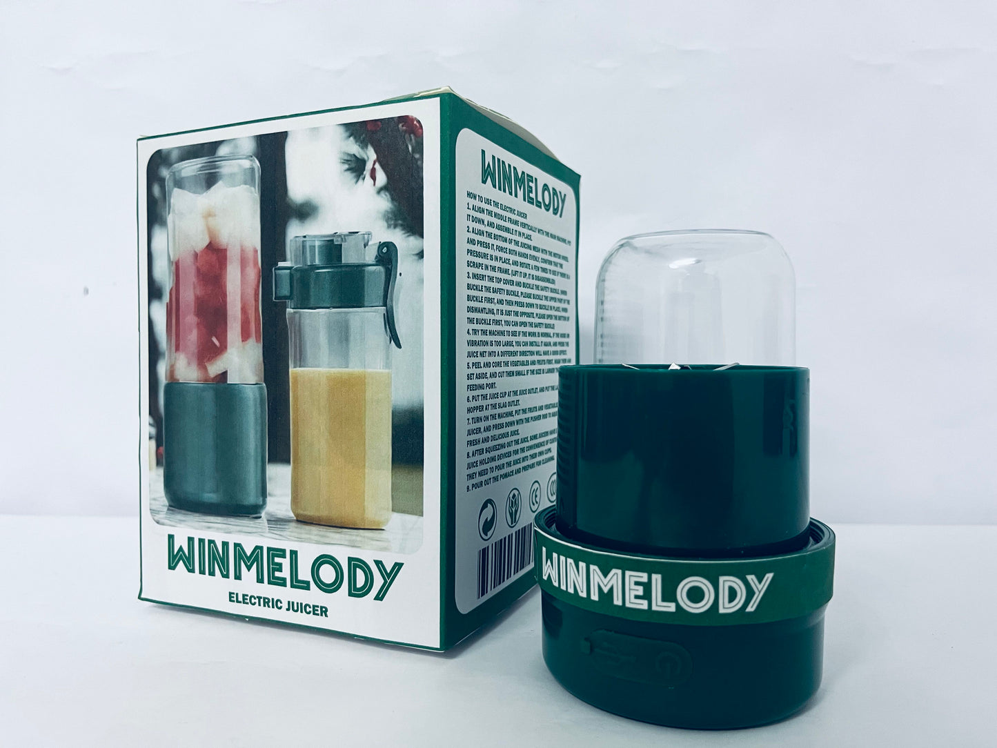 WINMELODY Portable Blender, 300ML, Blades, 22000RPM 1200MAH, Food Grade PCTG, USB Charging, Travel Blender Fruit, Vegetables, Coffee