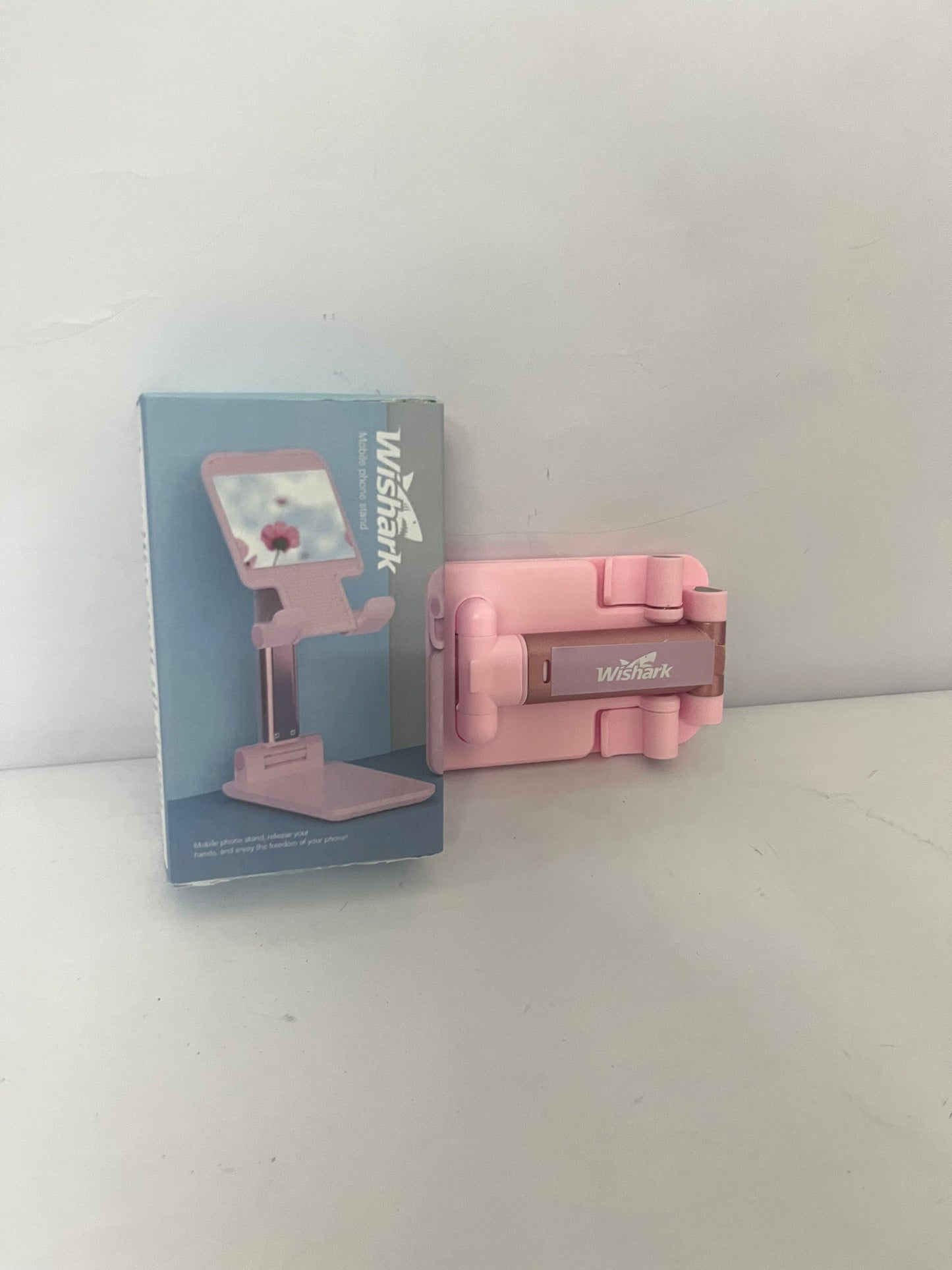 Wishark Multifunctional Foldable Phone Stand | Pink Portable Style (with Makeup Mirror)