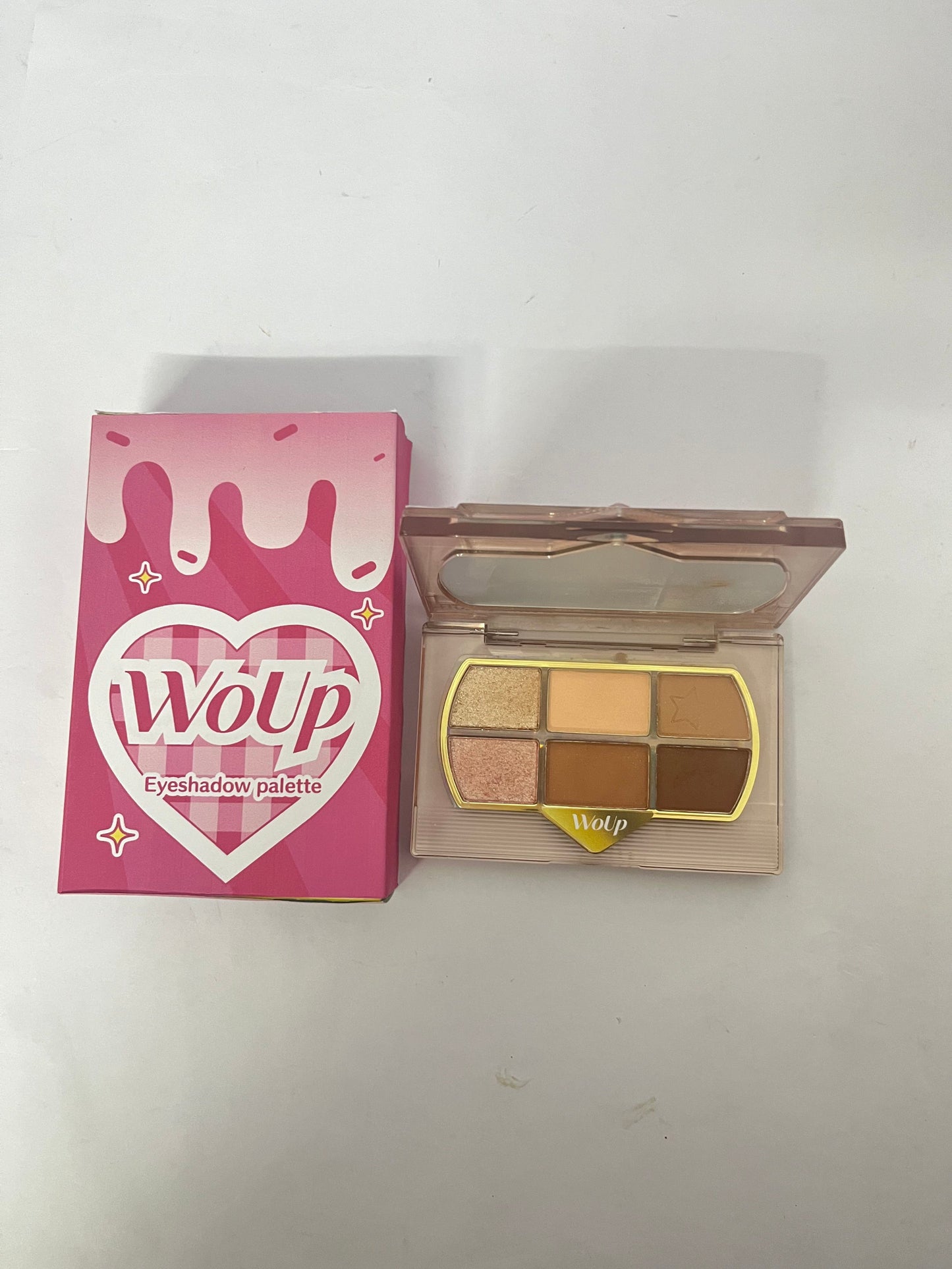 WoUp Glitter Eyeshadow Palette, 6 Colors Sparkle Shimmer & Matte Eye Shadow Highly Pigmented Waterproof Long Lasting Makeup Set
