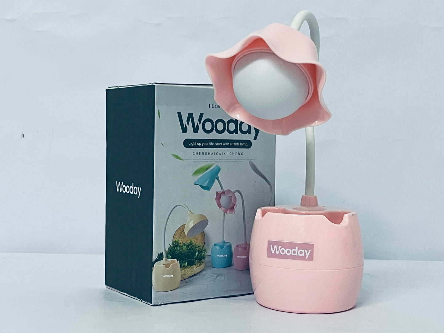 Wooday Flower Table Lamp for Bedroom, LED Bedside Lamp Flexible Silicone Gooseneck Nightstand Lamp for Living Room Office Reading Kids Gift