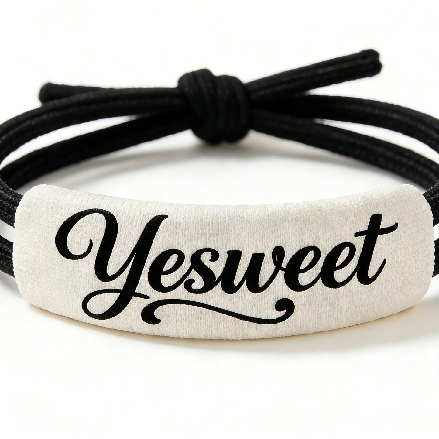 Yesweet Black & White Adjustable Hair Scrunchies, Stylish Letter Decorative Hair Ties, High Elasticity No Damage Hair Bands for Daily Wear & Hairs