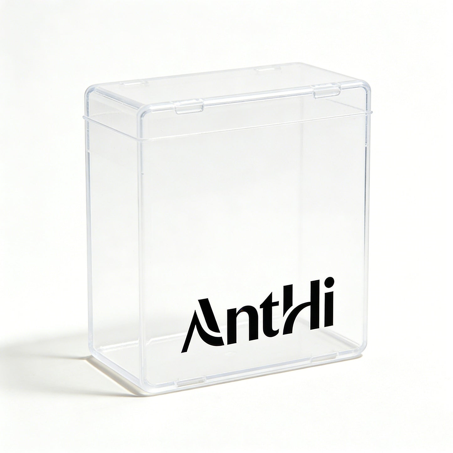 AnthHi Clear Plastic Storage Box with Flip Lid, Dustproof Organizer Container for Desktop, Stationery, Makeup Tools, Small Parts, Thick Food-Grade Material