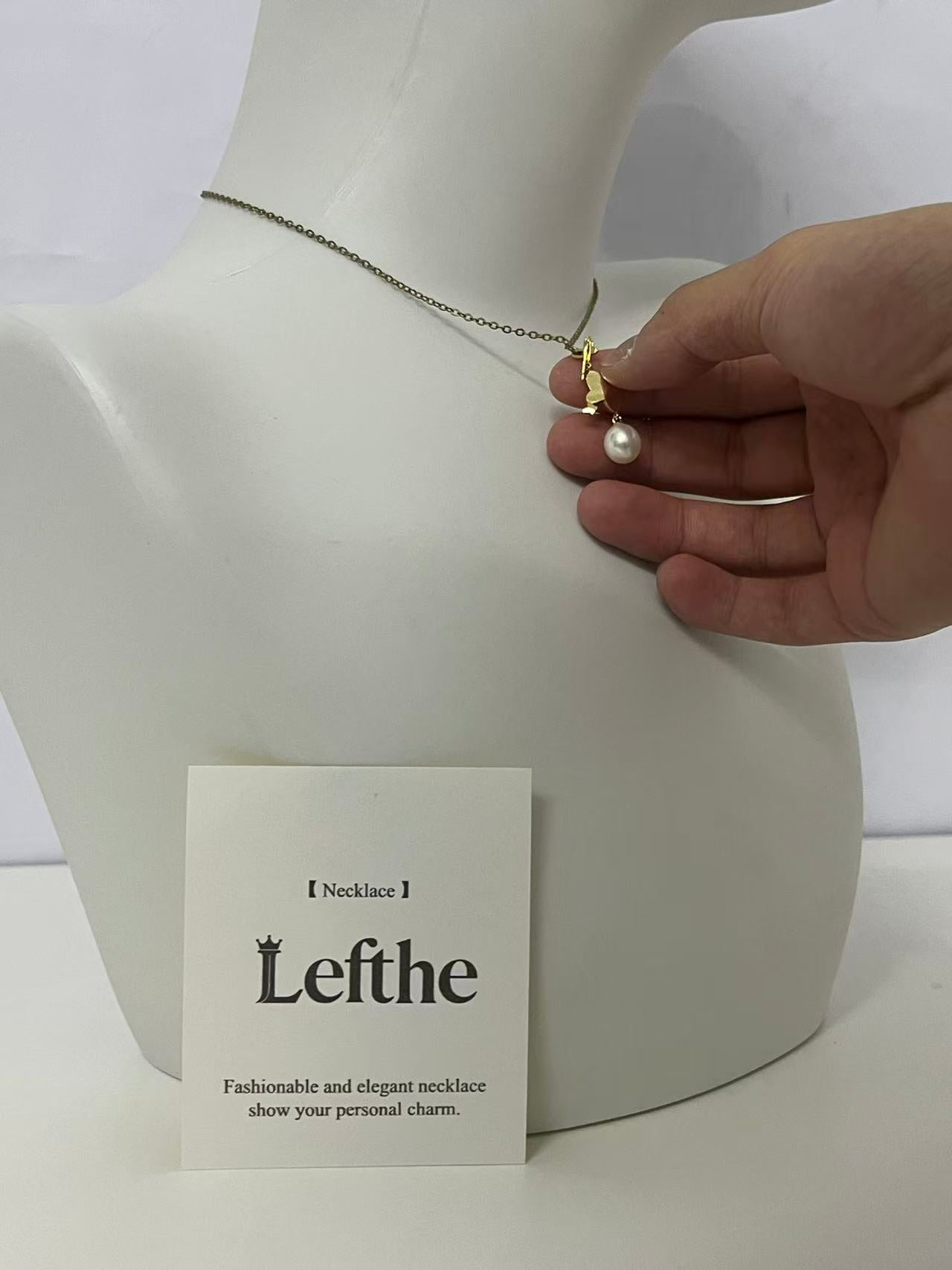 【Lefthe Dainty Pearl Pendant Necklace】—— Elegant Minimalist Jewelry for Everyday Charm