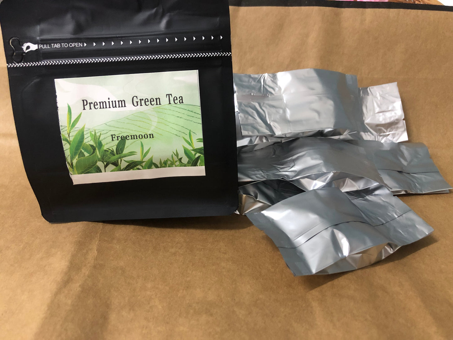 Freemoon Organic Green Tea Bags - 100 Eco-Friendly Tea Bags | Resealable Pack for Freshness | Delicate & Flavory