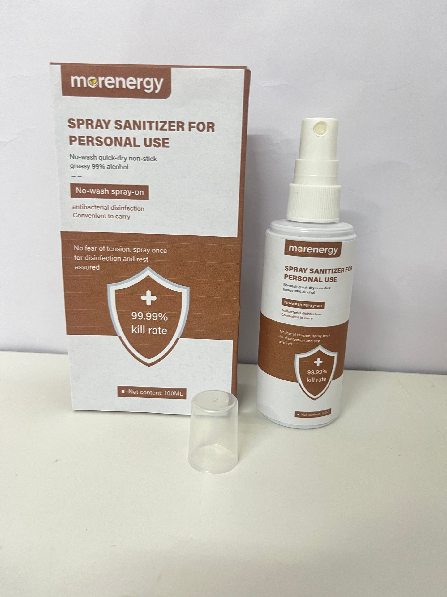 morenergy 100mL No-Wash Disinfectants (99.99% Kill Rate)
