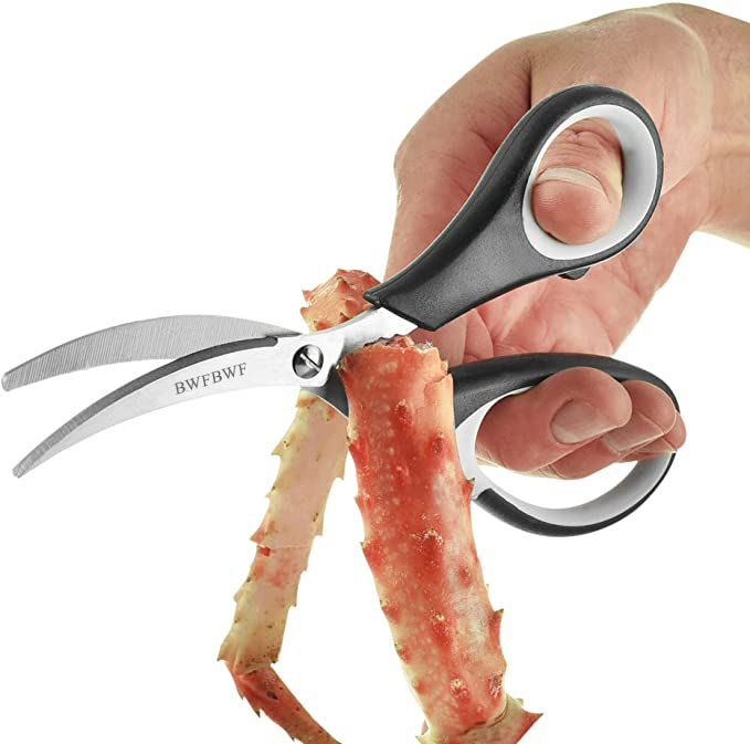 Kitchen Shears by BWFBWF - Lifetime Replacement Warranty- Includes Seafood Scissors As a Bonus - Heavy Duty Stainless Steel Multipurpose Ultra Sharp Utility Scissors