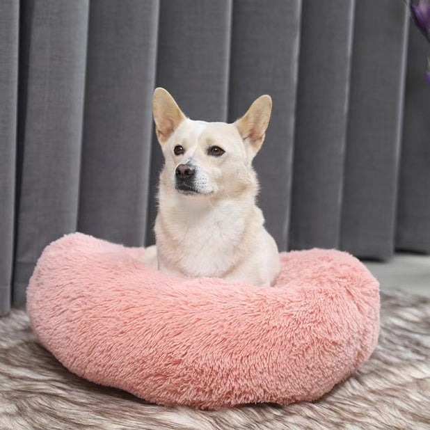 Havenlux Cat Beds for Indoor Cats Round Donut Washable Cat Bed Fluffy Calming Self Warming Soft Donut Cuddler Cushion Pet Bed for Small Dogs Kittens