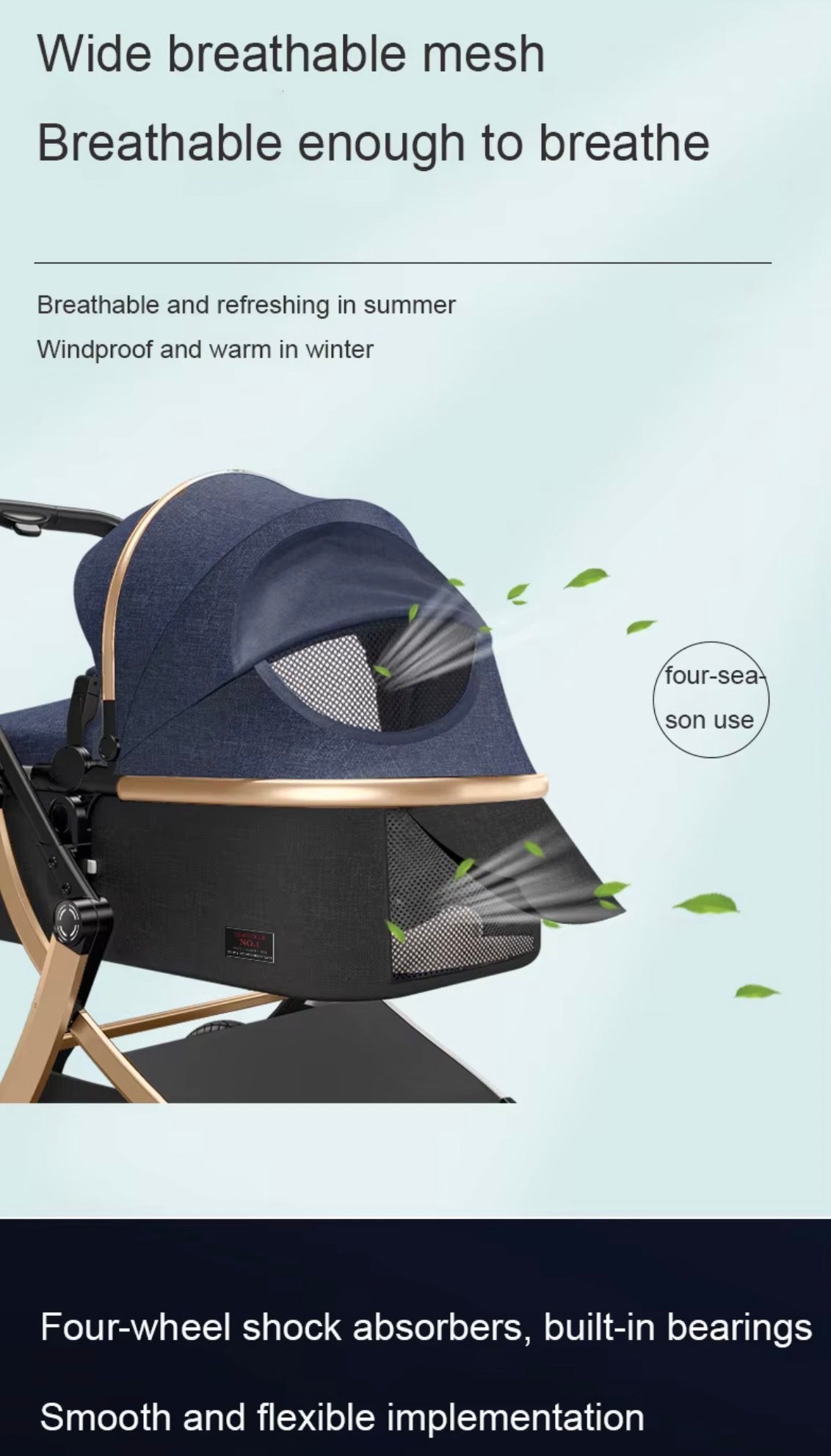 SPARKLION Baby strollers Newborns and up 2-in-1 Infant Newborn Toddler Pram Convertible Foldable Standard Baby Carriage for 0-36 Months Old Babies(Black)