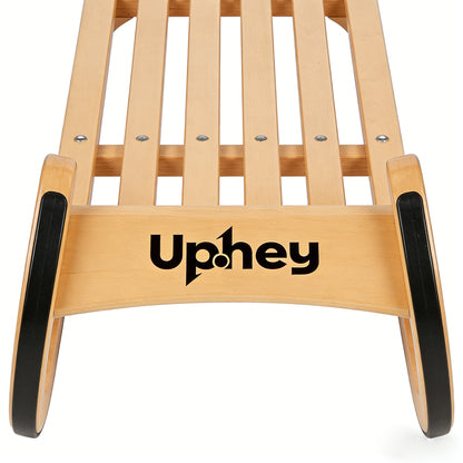 Uphey Classic Wooden Bobsled, Heavy-Duty Beech Wood Toboggan for Kids and Adults, Durable Retro Sled with Anti-Collision Design for Outdoor Snow Sledding