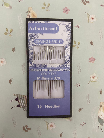 Arborthread Sewing needles Sharps Hand Needles-Size 3/9 16/Pkg Tapestry darning Embroidery Knitting Needle Yarn Sewing Needles