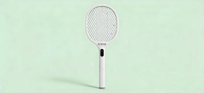 ELWIAE Rechargeable Electric Fly Swatters, 3-Layer Safety Grid Physical Mosquito Zapper, USB Fast Charging Bug Zapper for Home, Silent & Non-Radiation Fly Swatter