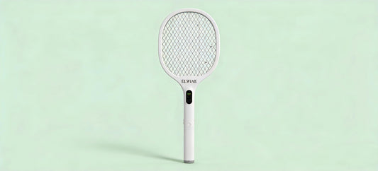 ELWIAE Rechargeable Electric Fly Swatters, 3-Layer Safety Grid Physical Mosquito Zapper, USB Fast Charging Bug Zapper for Home, Silent & Non-Radiation Fly Swatter