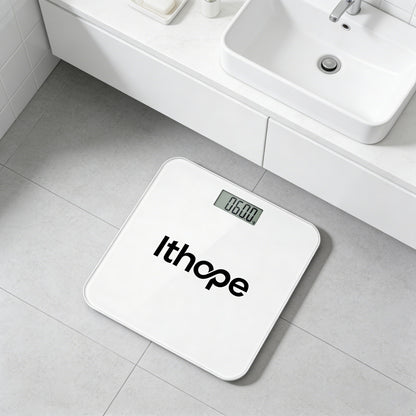 Ithope Portable Digital Bathroom Scale, High Precision Body Weight Scale with Tempered Glass Platform, Step-On Technology, LCD Display for Weight Monitoring