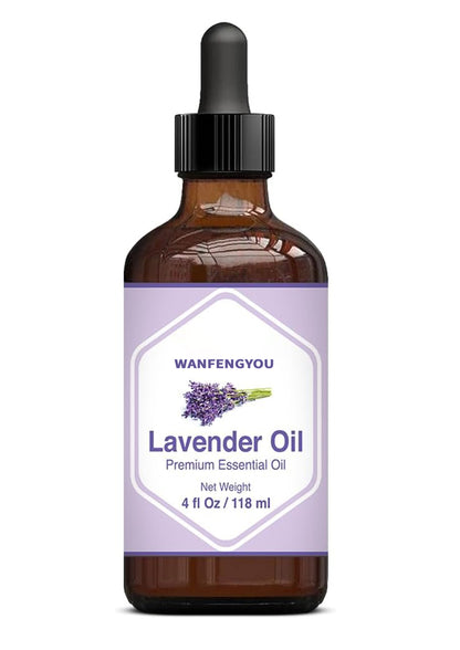 WANFENGYOU Essential Oil 4 Fl Oz with Glass Dropper – 100% Pure, Natural, Undiluted & Therapeutic Grade, Amazing for Skin & Hair Care, Diffuser, Aromatherapy, Massage, DIY Soaps & Candles