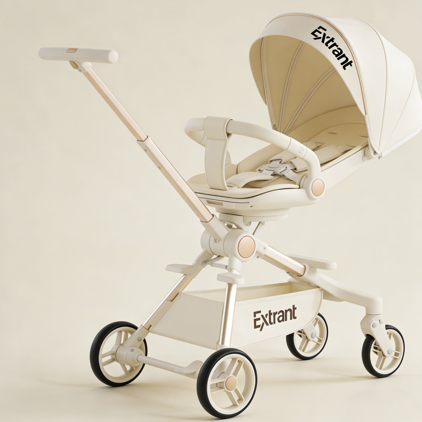 Extrant Reversible Baby Stroller, Foldable Lightweight Baby Stroller, Reclining Infant Stroller for Newborns & Toddlers, Travel-Friendly Baby Strollers