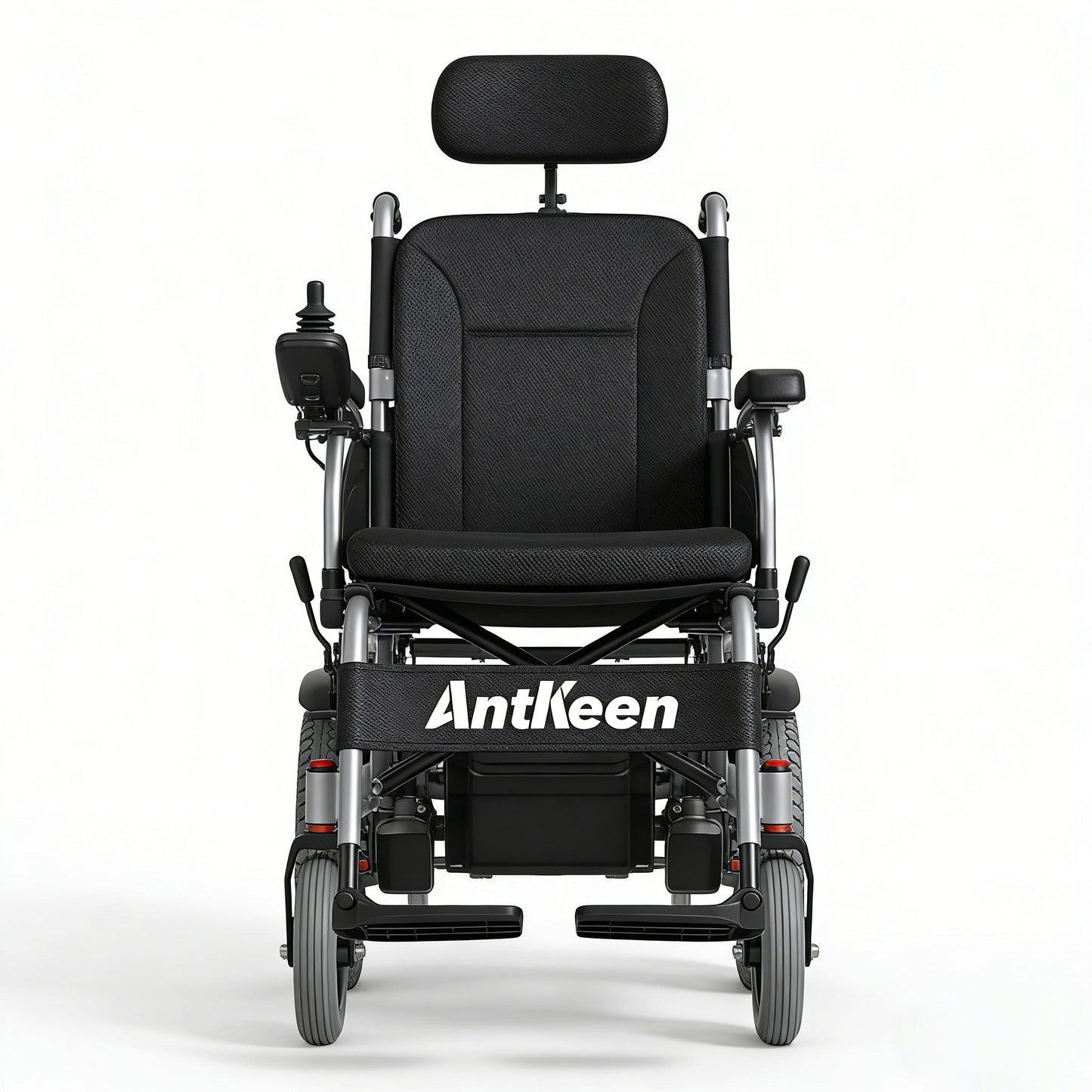 AntKeen Foldable Electric Wheelchair for Adults, Lightweight Power Wheelchair with Headrest, All Terrain Motorized Wheelchair for Seniors and Disabled, Portable Medical Mobility Aid
