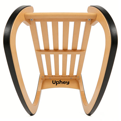 Uphey Classic Wooden Bobsled, Heavy-Duty Beech Wood Toboggan for Kids and Adults, Durable Retro Sled with Anti-Collision Design for Outdoor Snow Sledding