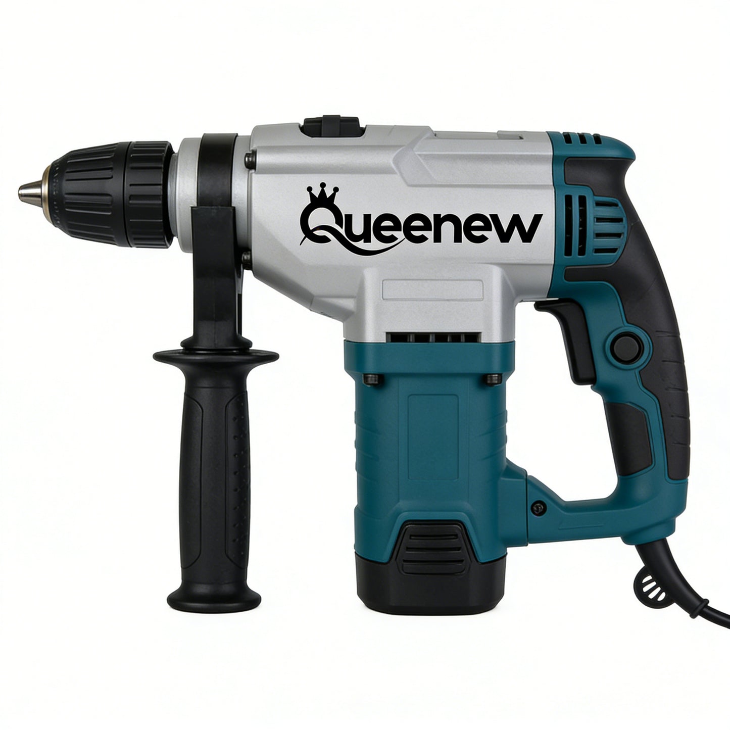 Queenew Multi-Function Hammer Power Drills, High-Power Household Electric Drills, Industrial Grade Drilling Tools for Concrete, Wood & Metal, Drill Set