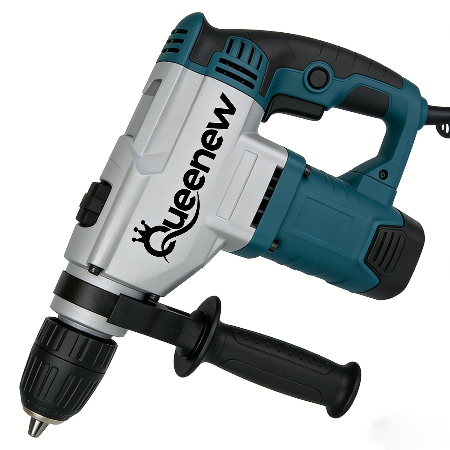 Queenew Multi-Function Hammer Power Drills, High-Power Household Electric Drills, Industrial Grade Drilling Tools for Concrete, Wood & Metal, Drill Set