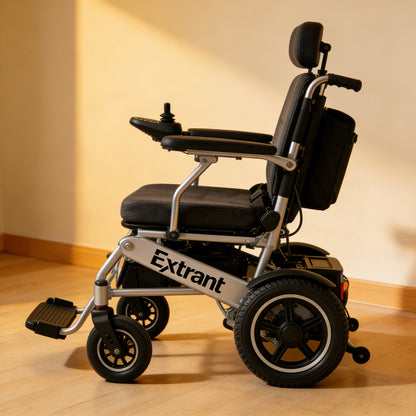 Extrant Foldable Electric Wheelchair, Lightweight Aluminum Alloy Mobility Scooter, Reclining Power Wheelchair for Seniors & Disabled, Long-Lasting Battery Electric Wheelchairs