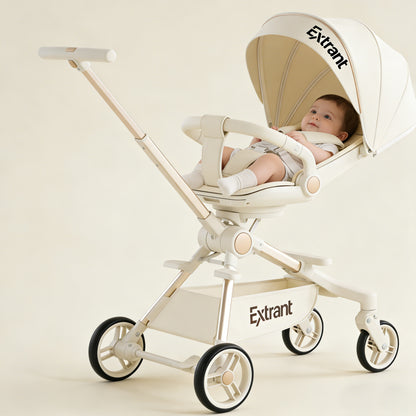 Extrant Reversible Baby Stroller, Foldable Lightweight Baby Stroller, Reclining Infant Stroller for Newborns & Toddlers, Travel-Friendly Baby Strollers