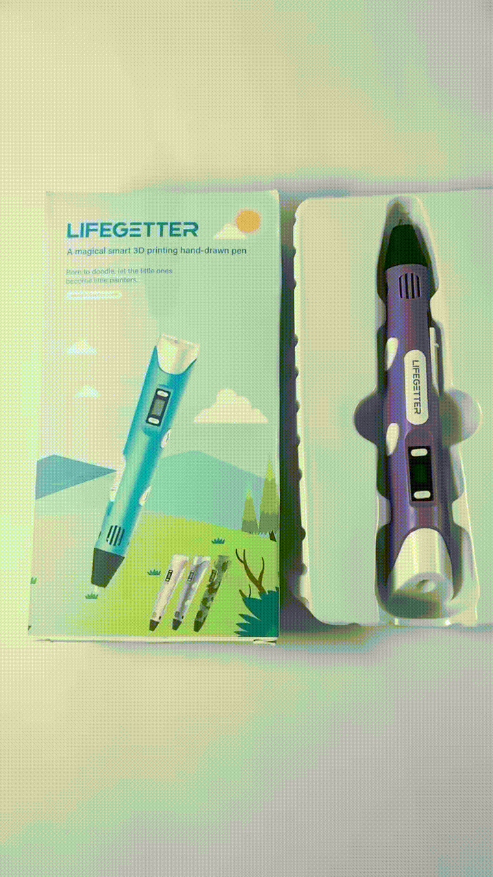 LIFEGETTER 3D Printing Pen with Display - Includes 3D Pen, 1 Starter Colors of PLA Filament and Power Cable