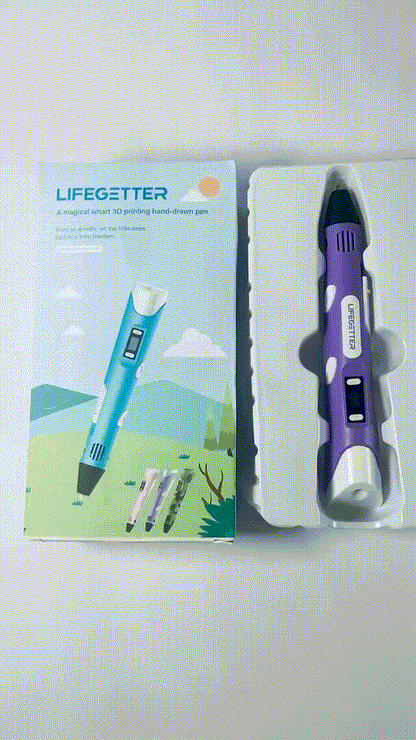 LIFEGETTER 3D Printing Pen with Display - Includes 3D Pen, 1 Starter Colors of PLA Filament and Power Cable
