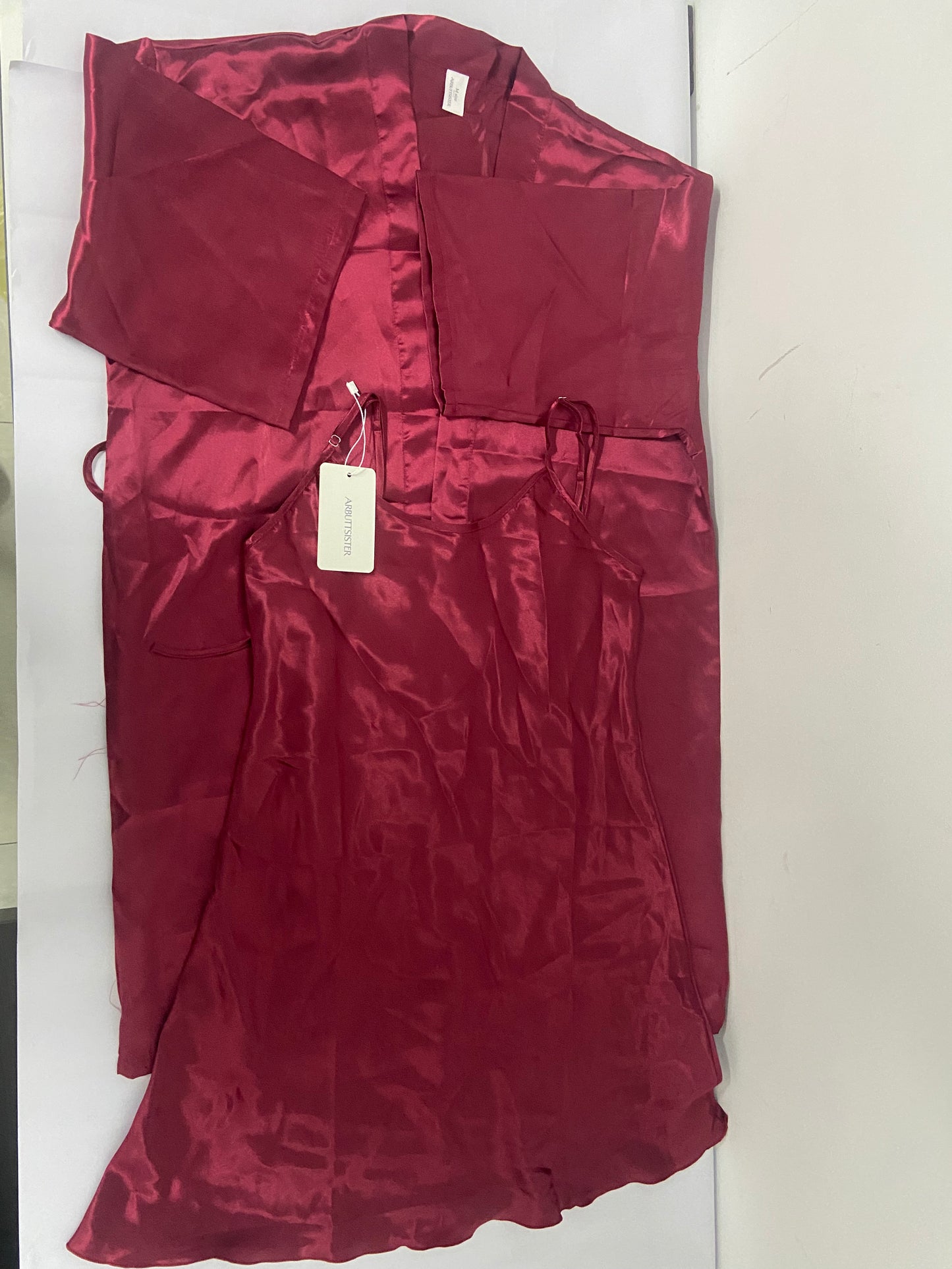 ARBUYYSISTER Sleepwear for Women Full Slip Under Mini Spaghetti Strap Dress Silk Satin Nightgowns