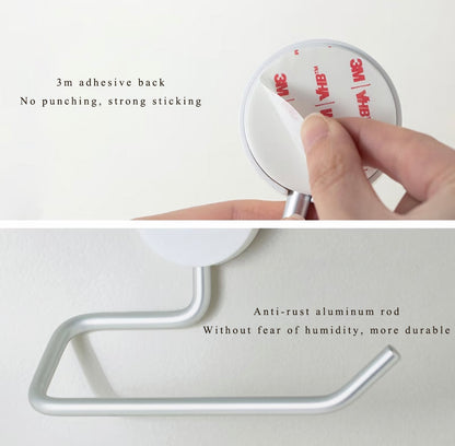 Lazyweek Toilet paper holders Aluminum Toilet Paper Holder Bathroom Toilet Paper Holder Perforation-free Small Storage Holder Toilet Roll Holder